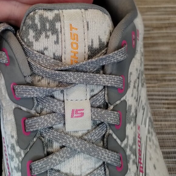 Brooks Ghost 15 Womens Running Shoes White/Oyster/Oriole Size 10.5 - Picture 5 of 15